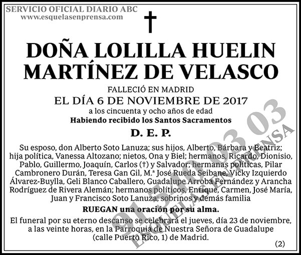Lolilla Huelin Martínez de Velasco